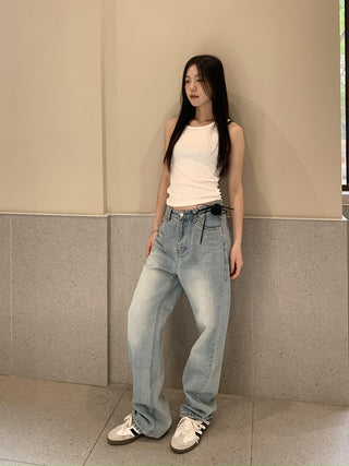 casual straight retro jeans